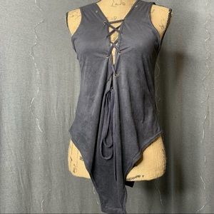 Oxygen Suede Bodysuit Gray